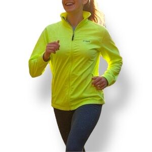 Columbia Women's Green Zippered Pockets Stand-Up Collar Full Zip Fleece Medium